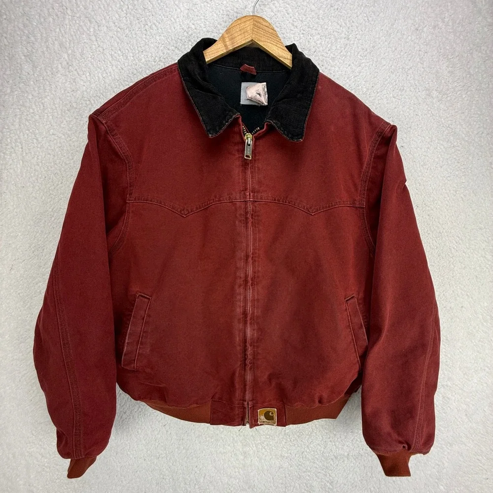Carhartt Santa Fe Jacket Quilt Lined Mens 2XL J14 BRK Brick Red Clay Red